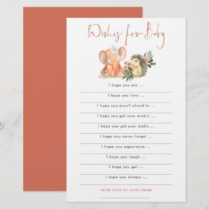 Hedgehog Elephant Wishes for Baby Shower