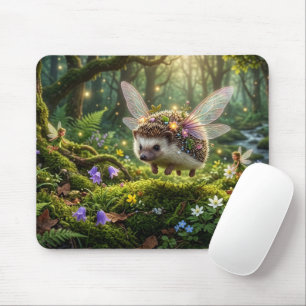 Hedgehog Fairy Whimsical Fantasy Mouse Mat