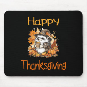 Hedgehog Fall Thanksgiving Happy Thanksgiving Mouse Mat