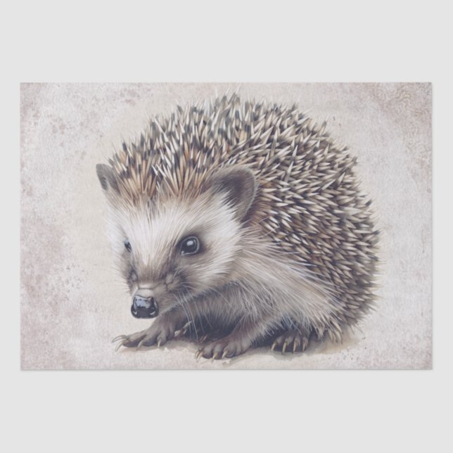 Hedgehog Fall Watercolor Tissue Paper (Front)