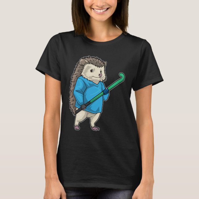 Hedgehog Field hockey Field hockey stick Sports T-Shirt (Front)