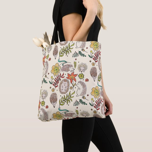 Hedgehog Field Tote Bag (Close Up)