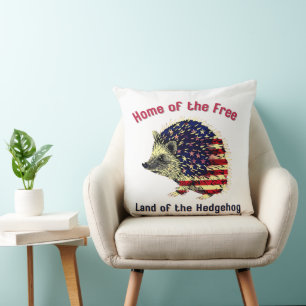 Hedgehog Flag America Cushion