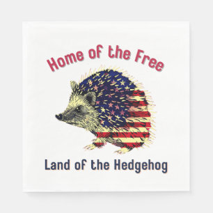 Hedgehog Flag America Napkin