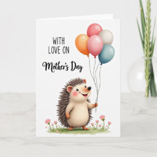 Hedgehog Floral Mothers Day Card