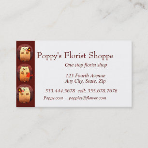 Hedgehog Florist Flower Plant Shop Business Card