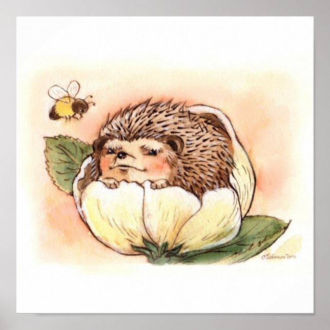 Hedgehog Flower Baby Poster (Front)