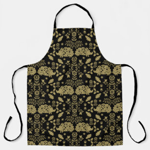 Hedgehog Folk Art Apron
