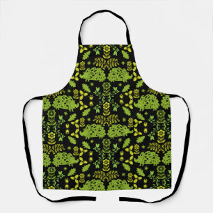 Hedgehog Folk Art Apron