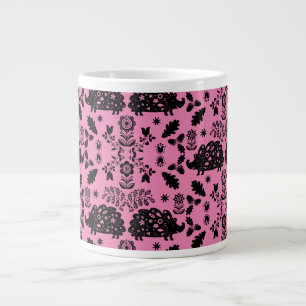 Hedgehog Folk Art Large Coffee Mug