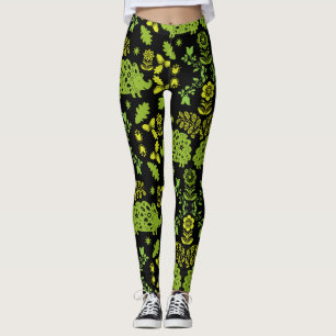 Hedgehog Folk Art Leggings