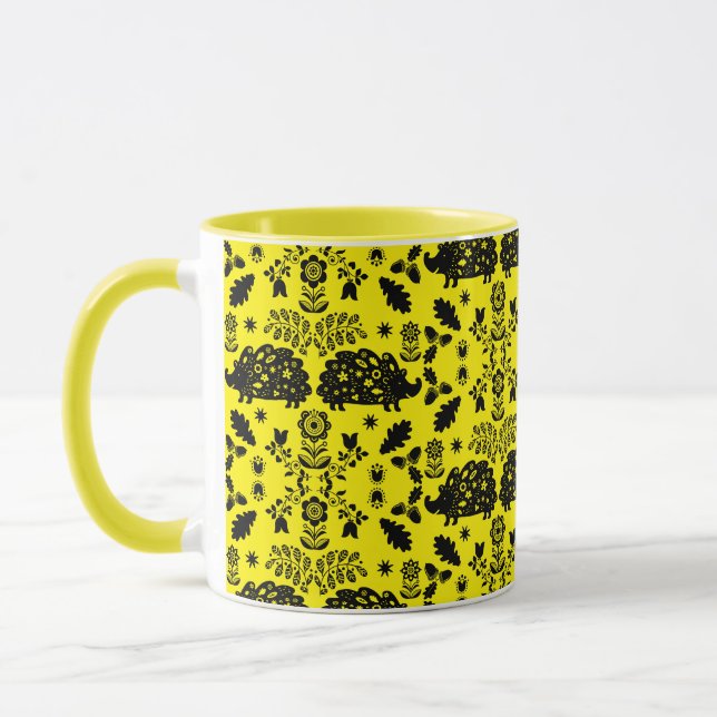 Hedgehog Folk Art Mug (Left)
