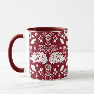 Hedgehog Folk Art Mug