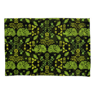 Hedgehog Folk Art Pillowcase