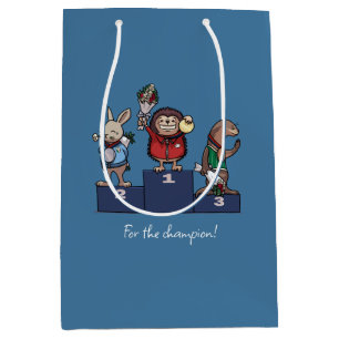 Hedgehog For The Champion! Well Done Gift Artwork Medium Gift Bag
