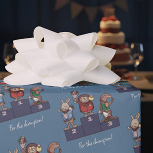 Hedgehog For The Champion! Well Done Gift Artwork Wrapping Paper
