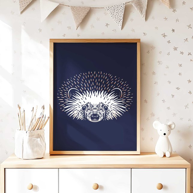 Hedgehog | Forest Animal Hedgehog Wall Print (Hedgehog Forest Animal Nursery Wall Art Poster Print by TinkPrints.)