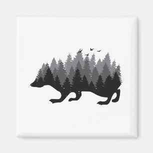 Hedgehog Forest Grey Colour Design Magnet