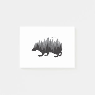 Hedgehog Forest Grey Colour Design Post-it Notes
