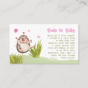 Hedgehog Fun Garden Party Books for Baby Shower Enclosure Card