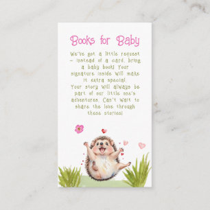 Hedgehog Garden Party Baby Shower Book Request Enclosure Card