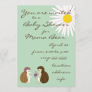 Hedgehog Gender Reveal Baby Shower Invitation