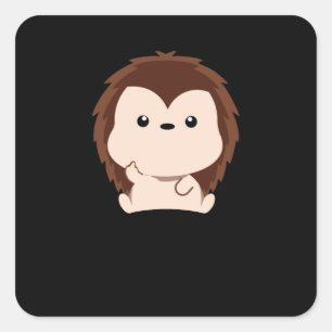 Hedgehog Gift Cartoon Middle Finger Funny Animals Square Sticker