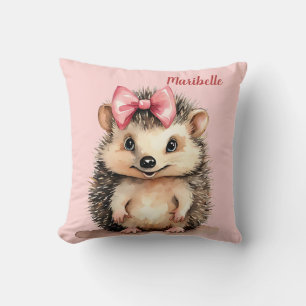 Hedgehog Girls Personalised Cushion