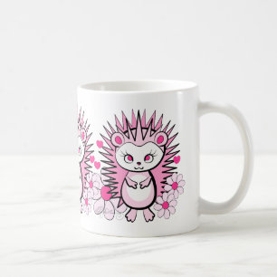 Hedgehog Girly Cute Pink Coffee Mug