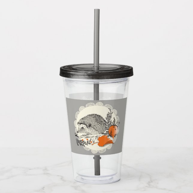 Hedgehog graphicart acrylic tumbler (Front)