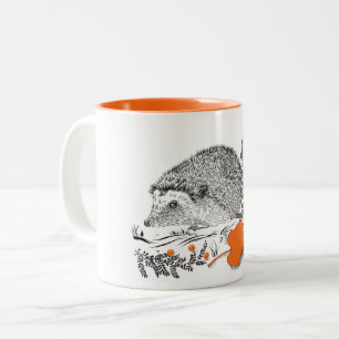 Hedgehog graphicart Two-Tone coffee mug