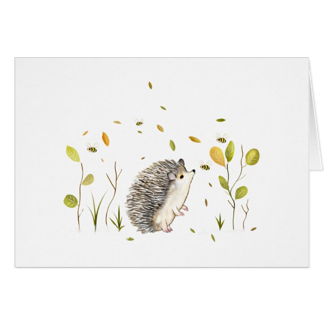Hedgehog Greeting Card (Front Horizontal)