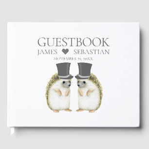 Hedgehog Grooms Cute Gay Couple Wedding Guest Book