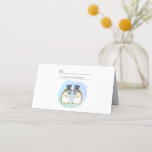 Hedgehog Grooms Gay Couple Wedding Place Card