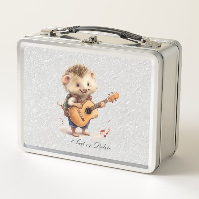 Hedgehog Guitar Metal Lunch Box (Front)