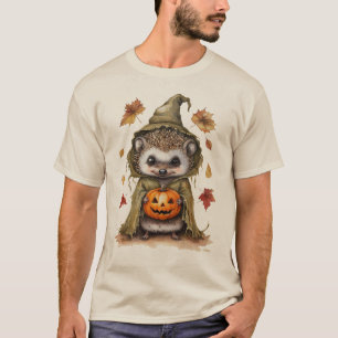 Hedgehog Halloween Fall Cute Pumpkin & Autumn L T-Shirt