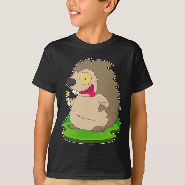 Hedgehog Halloween Zombie T-Shirt (Front)