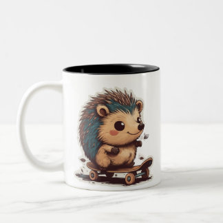 Hedgehog Hang Two-Tone Coffee Mug
