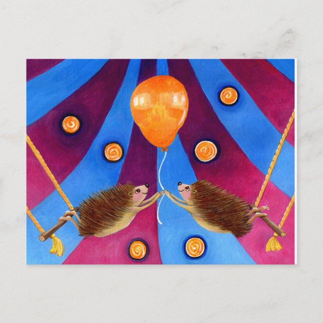 Hedgehog Happiness Postcard (Front)