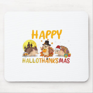 Hedgehog Happy Fall Autumn Christmas Halloween Tha Mouse Mat