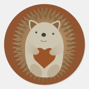 Hedgehog Heart Classic Round Sticker