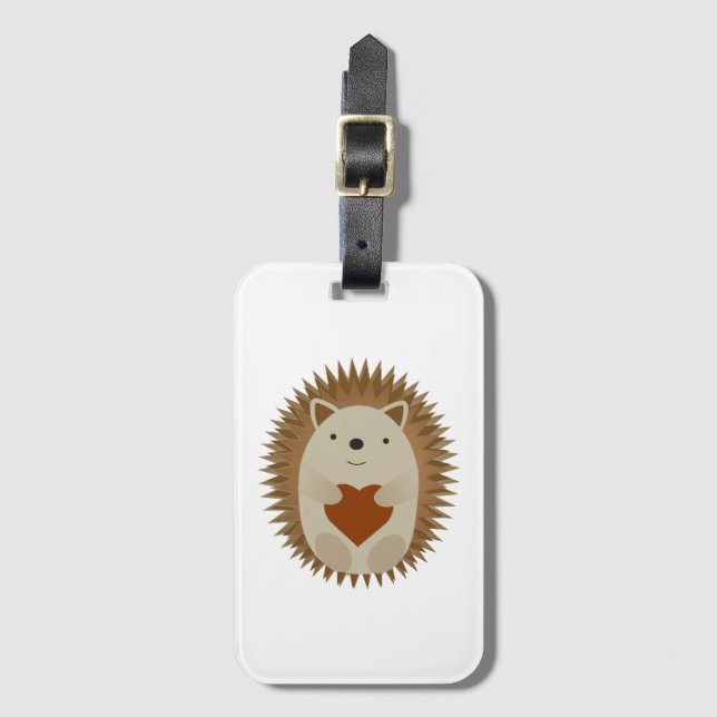 Hedgehog Heart Luggage Tag (Front Vertical)