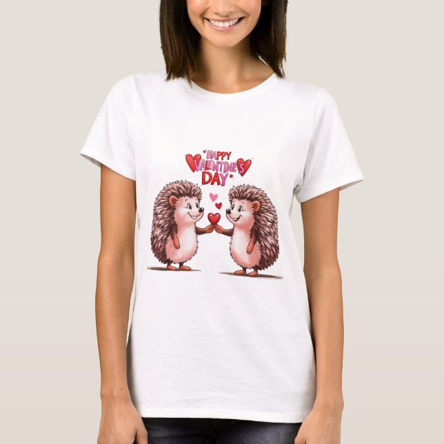 Hedgehog Heart - Valentine's Day Love T-Shirt (Front)