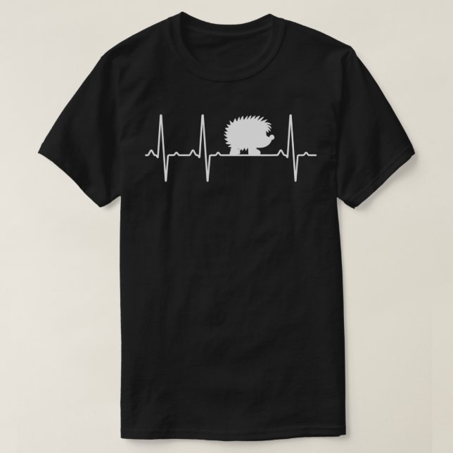 Hedgehog Heartbeat Gift For Men Women Rodent Anima T-Shirt (Design Front)