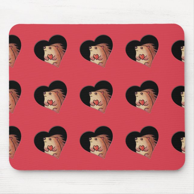 Hedgehog Hearts Mousepad (Front)