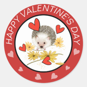 Hedgehog Hearts Valentines  stickers