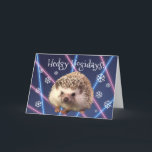 Hedgehog Holiday Card<br><div class="desc">What's more festive than a hedgehog on laser background?  Nothing. 
Your friends and family will be delighted to receive such a unique and fun card.</div>