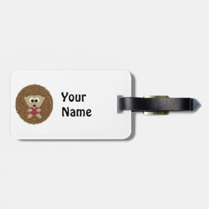 Hedgehog Hugging Heart Luggage Tag