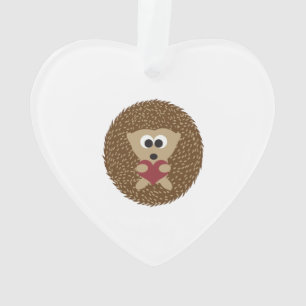 Hedgehog Hugging Heart Ornament
