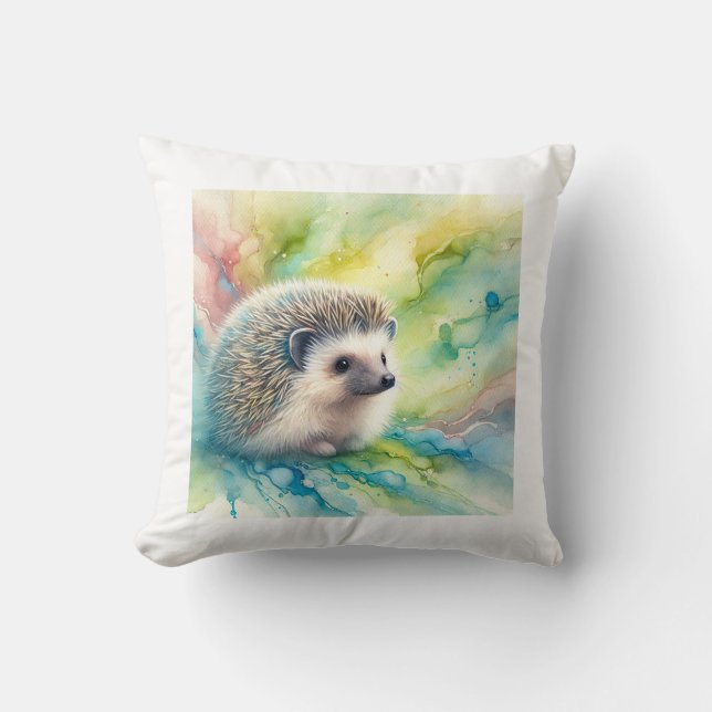 Hedgehog in a Colorful Natural Scene 040924AREF120 Cushion (Front)